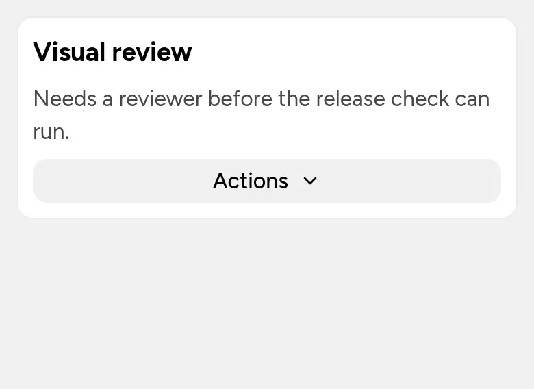 A phone screen with an Actions menu open under its button. A finger taps the Move to row, which has a chevron, and the menu's rows are replaced in place by a Back to Actions row followed by Backlog and Next release. Tapping Back returns to the first set of rows.